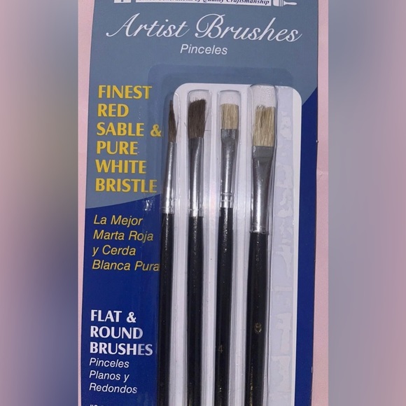 Premier Artist Brushes 4 Piece Set Finest Red Sable & Pure White Bristle NEW - Picture 4 of 8